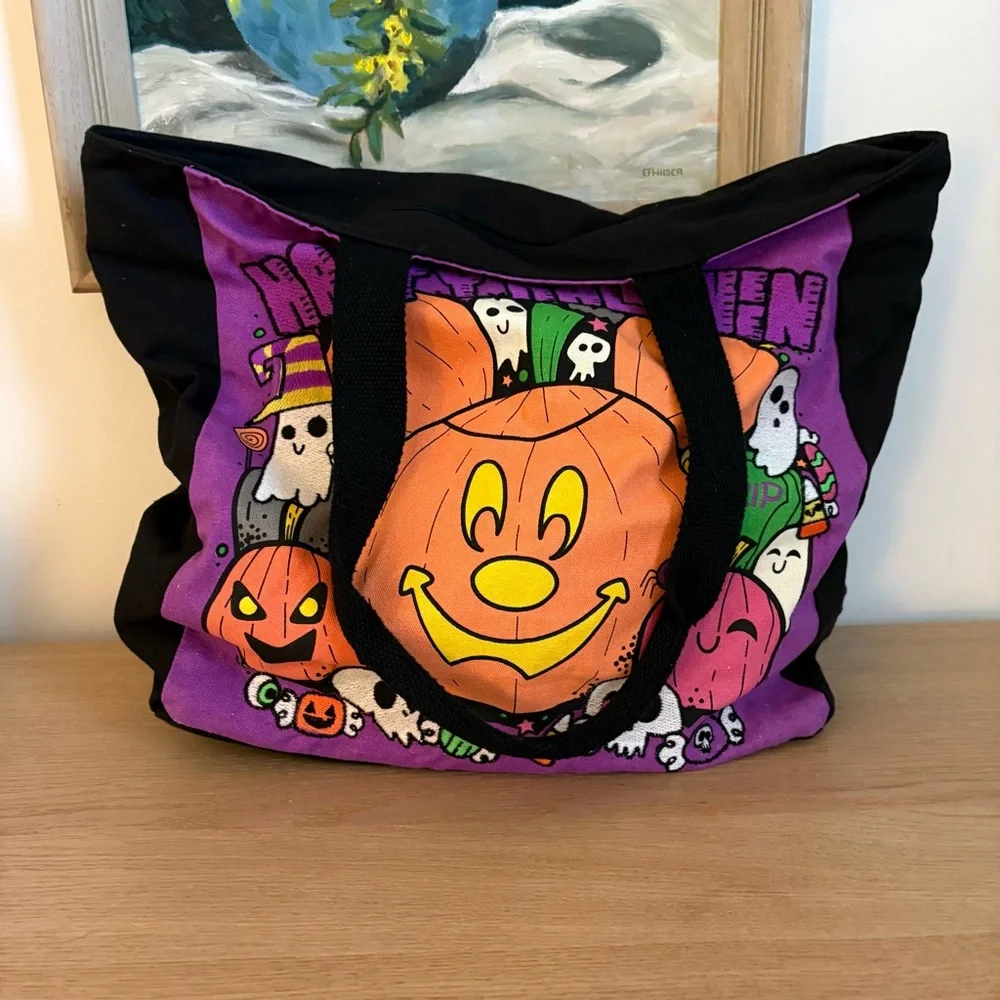 Disney Happy Halloween Mickey Mouse Black Tote Bag